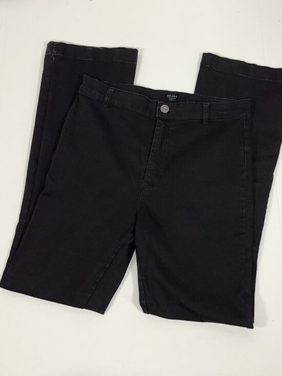 Brass Pants - Stretch Flare Brass Black Cotton Blend Bootcut Trouser Pants Size 8